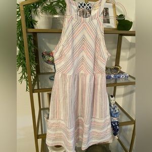 Altar'd State Womens S Multicolor Striped Halter Neck Fit & Flare pre loved